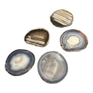 Precious stones / geode stones 5 glass coasters